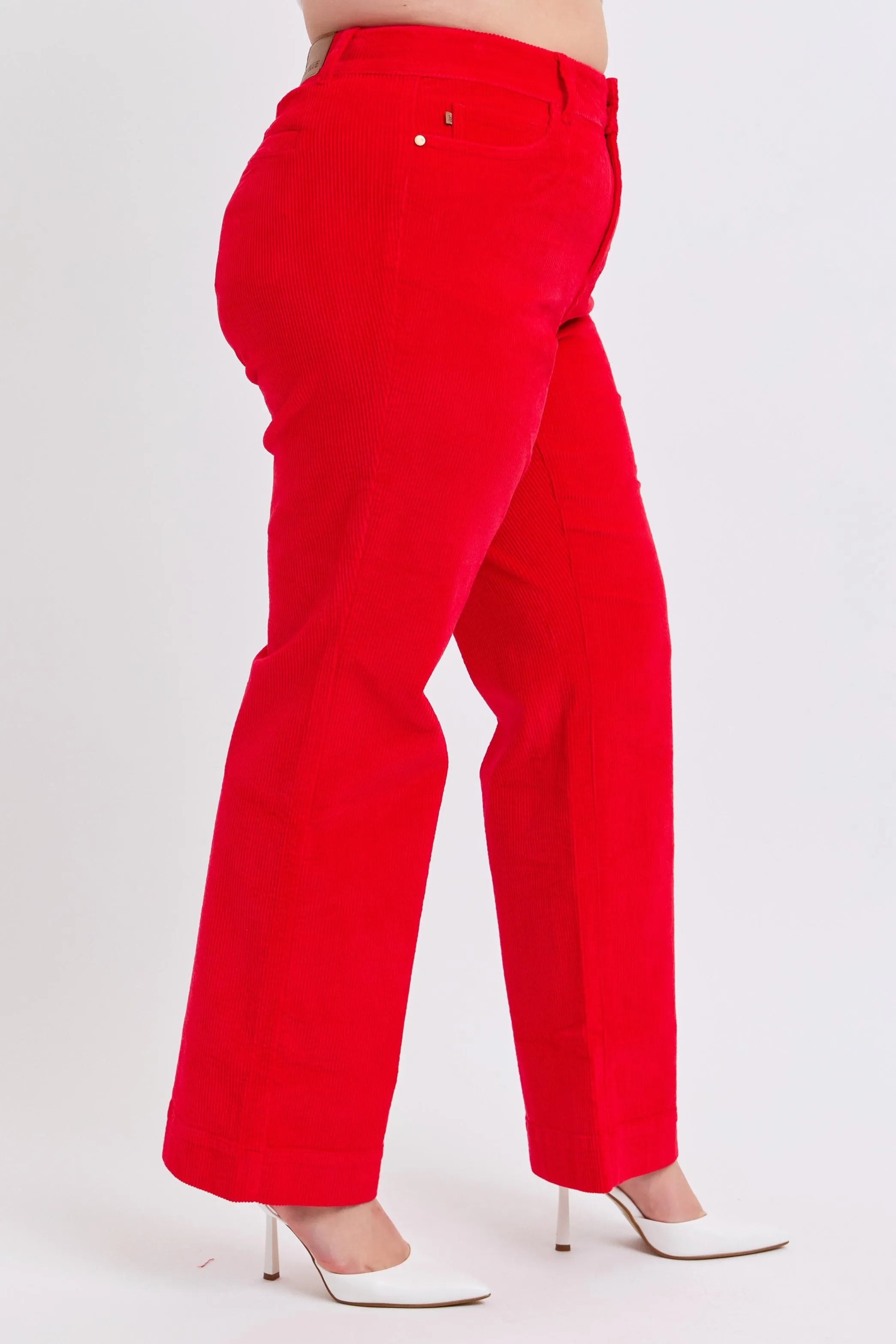 Judy Blue Plus Size High Waist Corduroy Trouser Wide