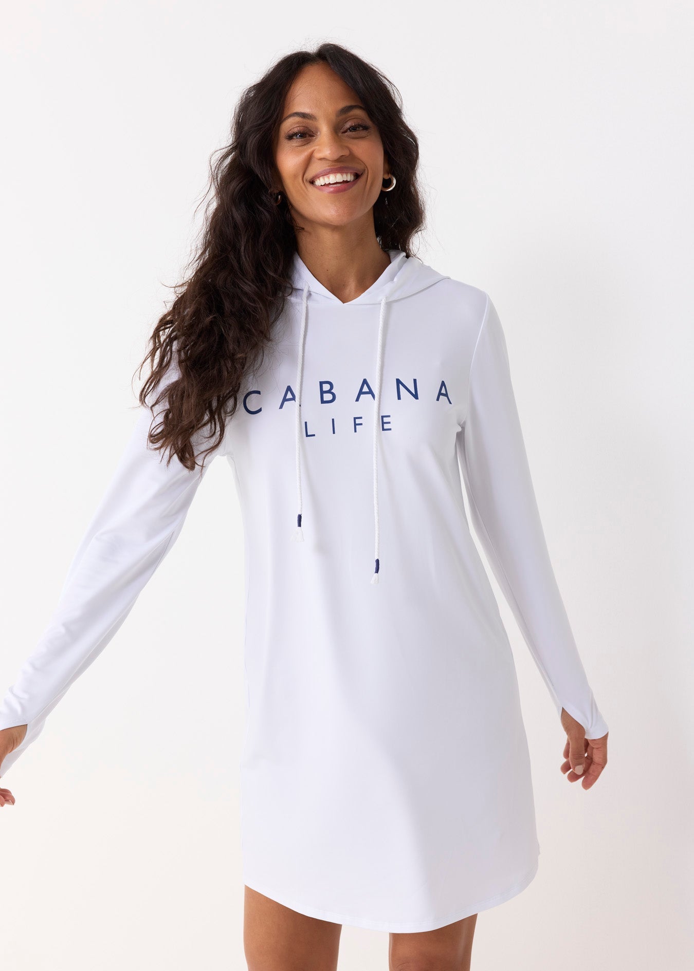 Cabana Life White Cabana Life Hoodie Dress