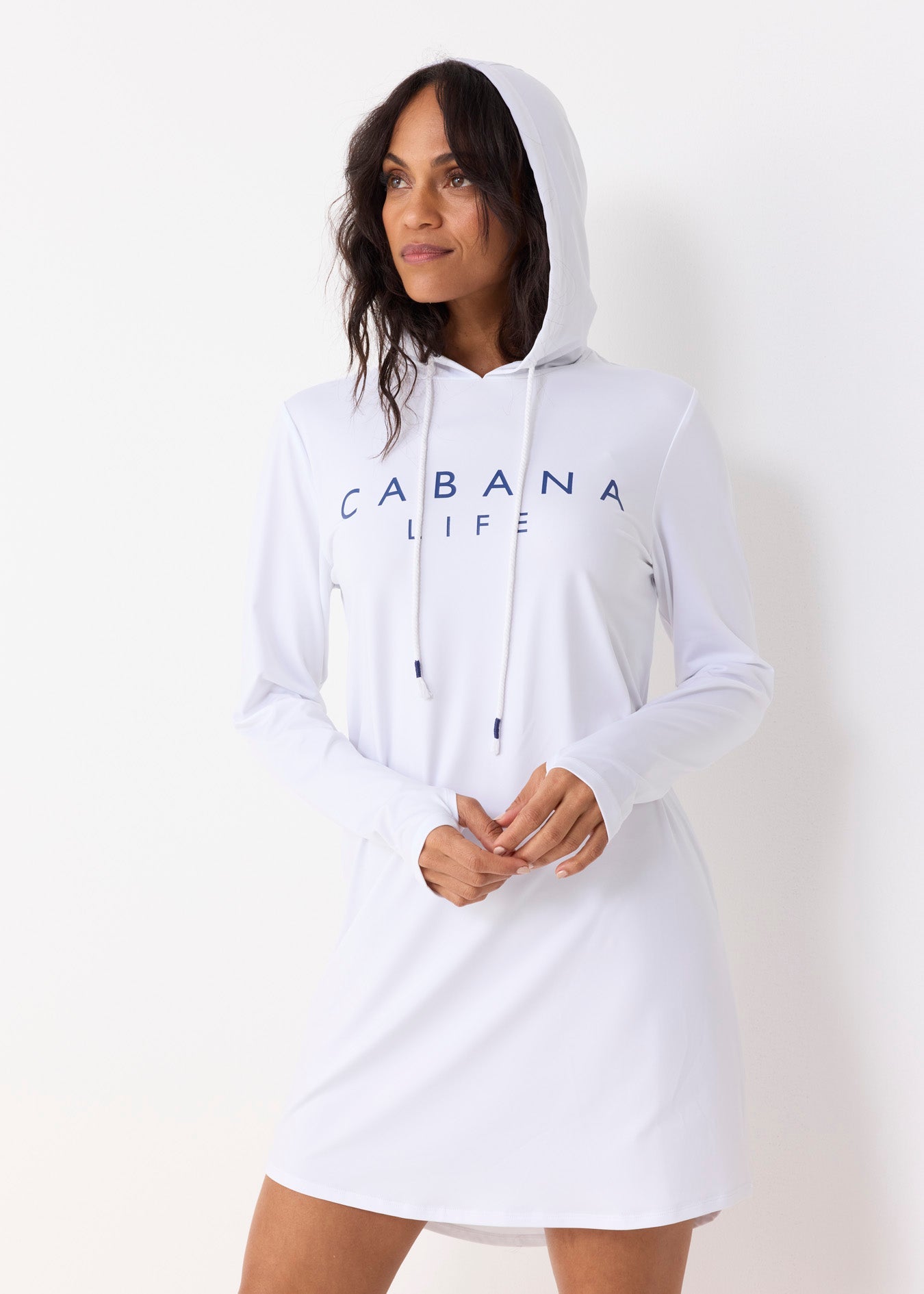 Cabana Life White Cabana Life Hoodie Dress