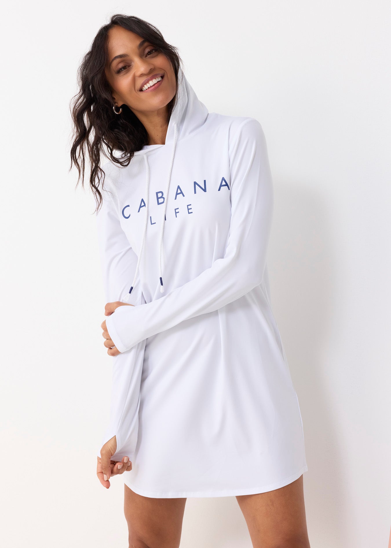 Cabana Life White Cabana Life Hoodie Dress