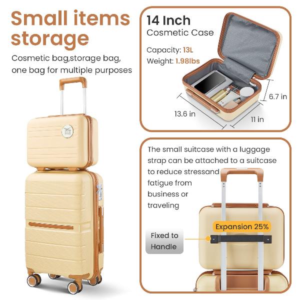 Luggage Sets 4 Piece(14/20/24/28) PP Lightweight & Durable Expandable