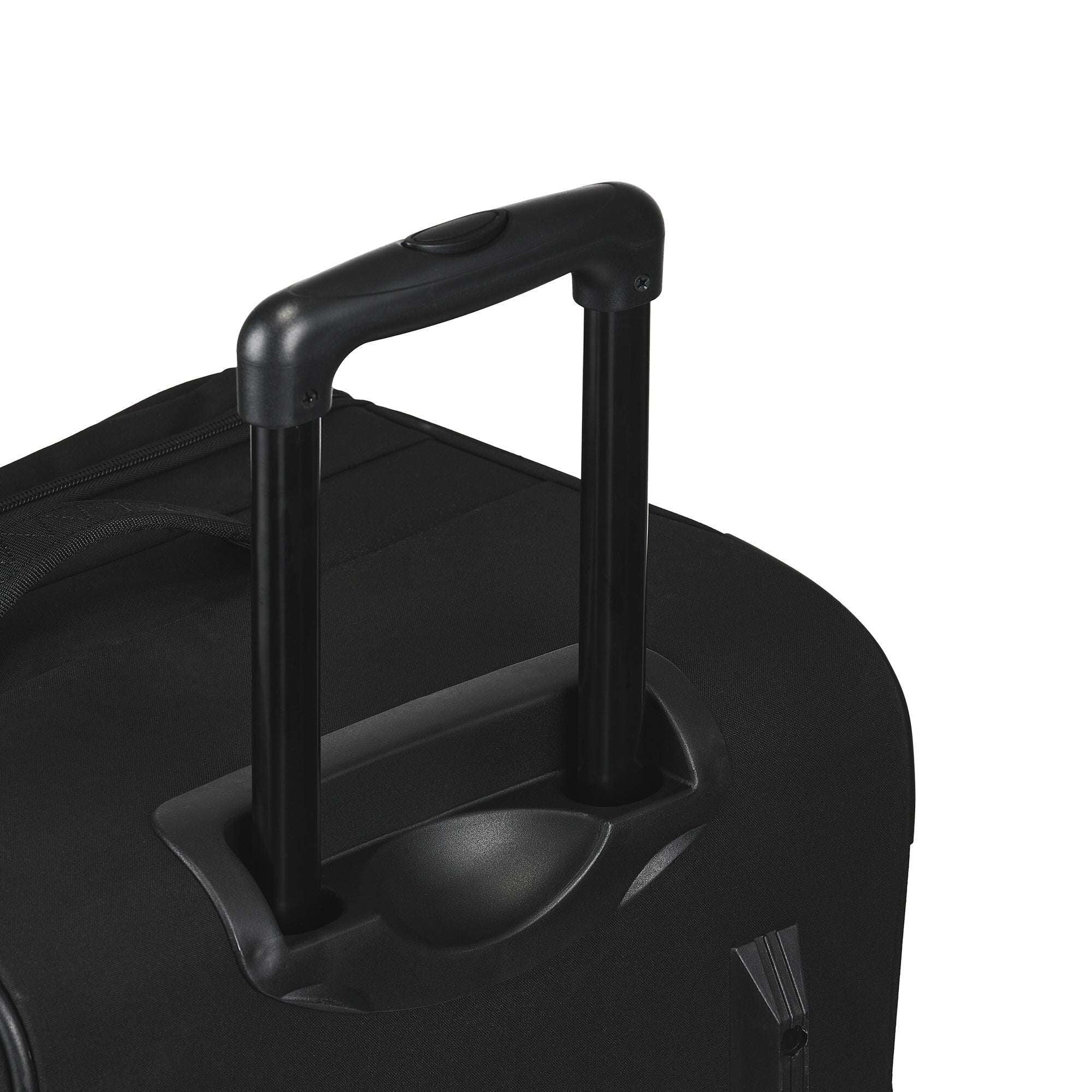 Black suitcase handle on a white background