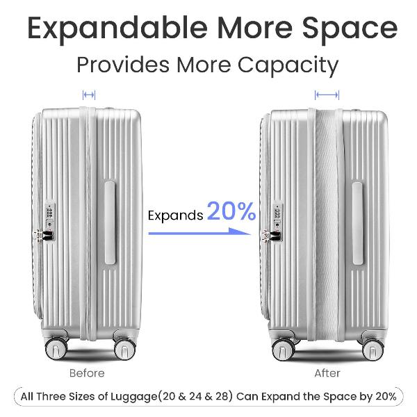 Luggage Sets 3 Piece(20/24/28), Expandable Carry On Luggage with TSA