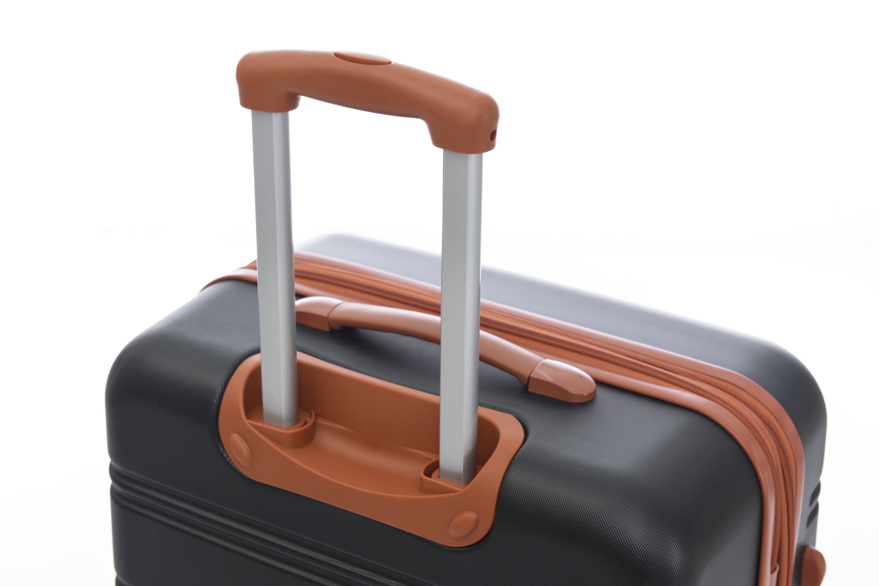 Black and Brown Hardshell Luggage Set