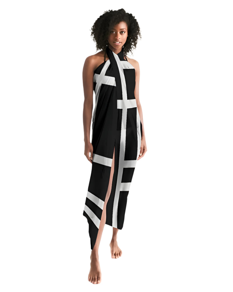 Geometric Black and White Sarong