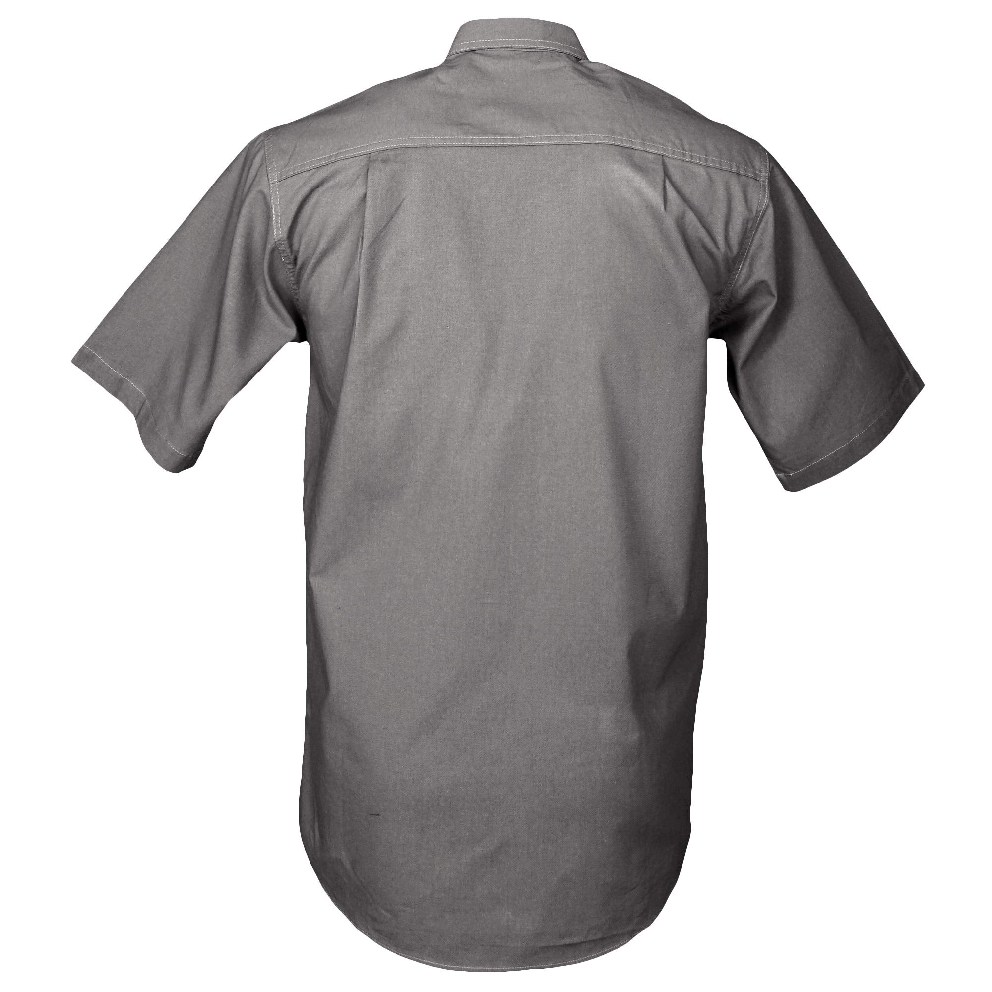 Gray short-sleeve shirt on a white background