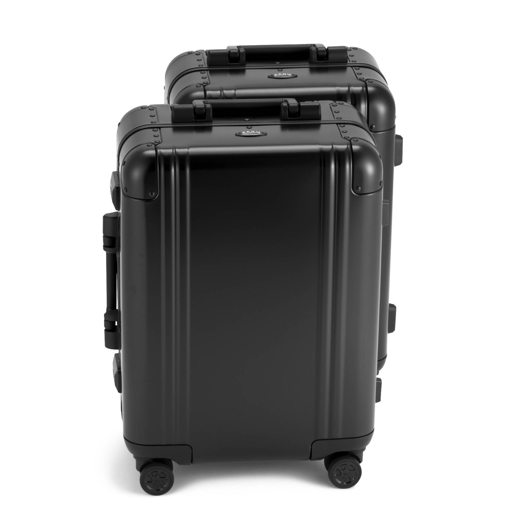 Black suitcase on a white background