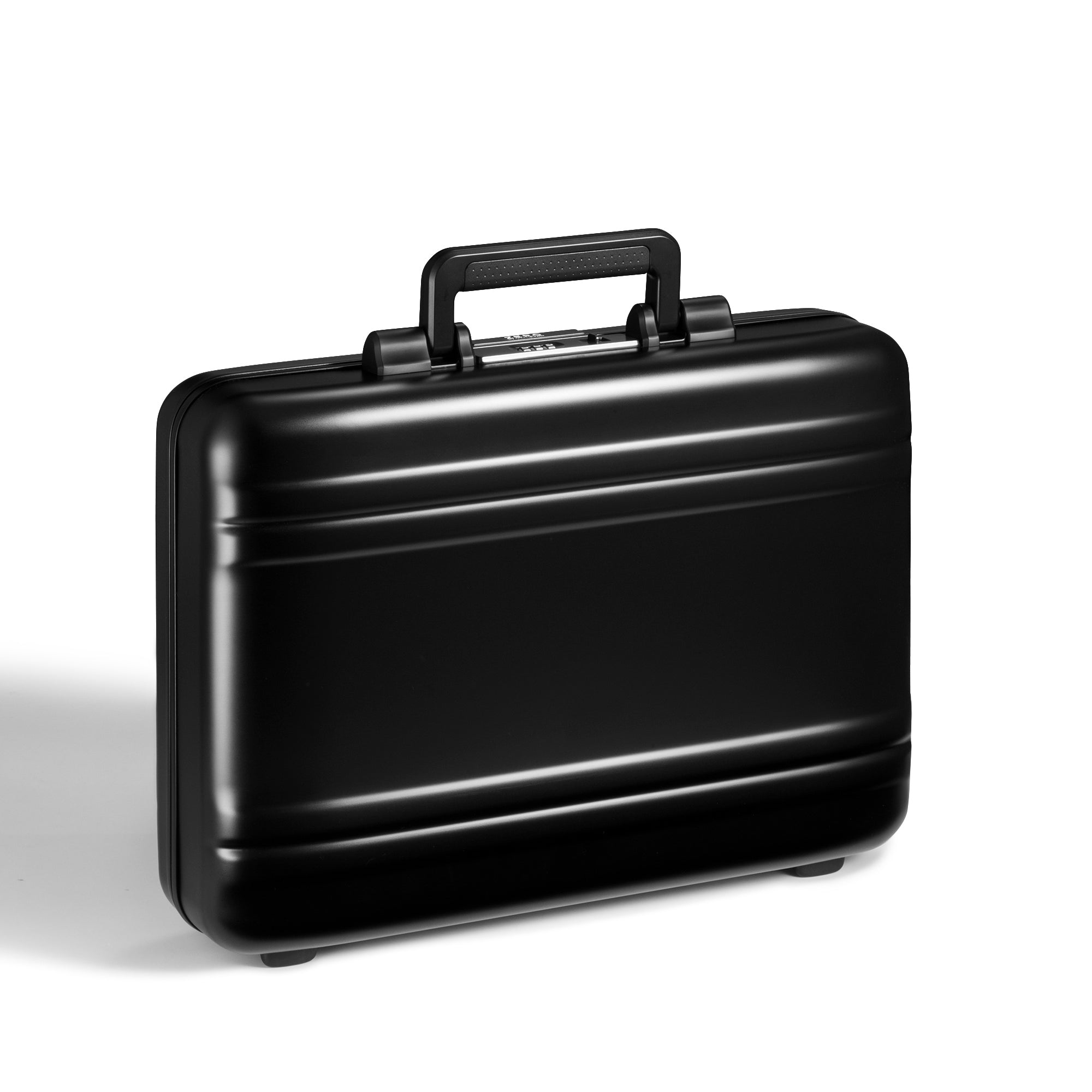 Black briefcase on a white background