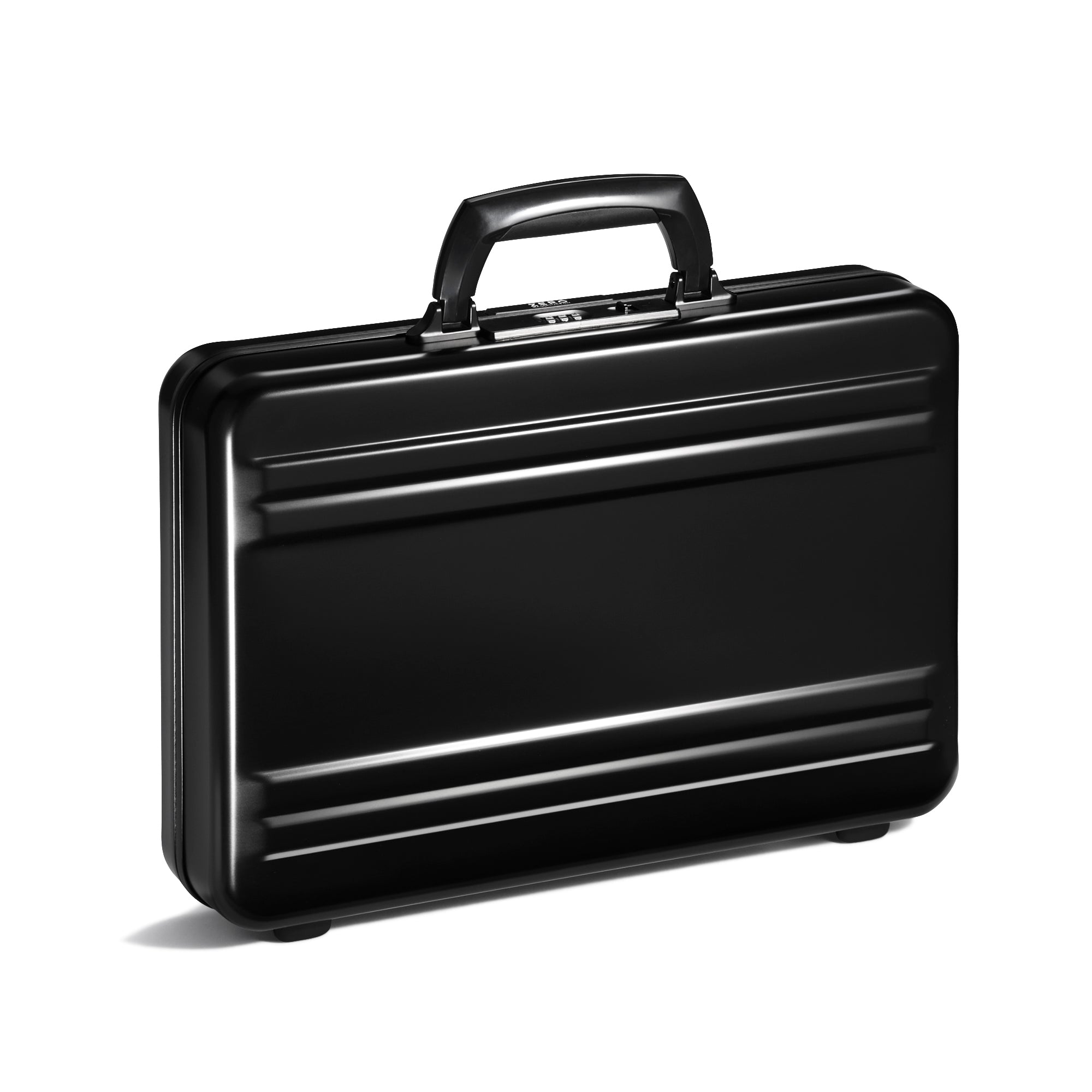 Black briefcase on a white background