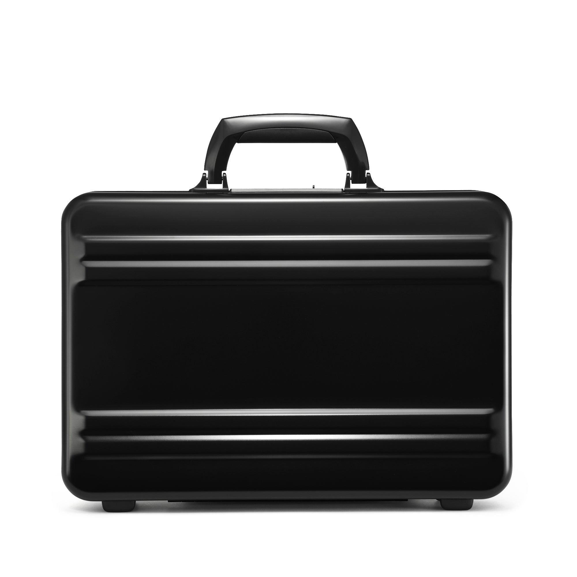Black briefcase on a white background