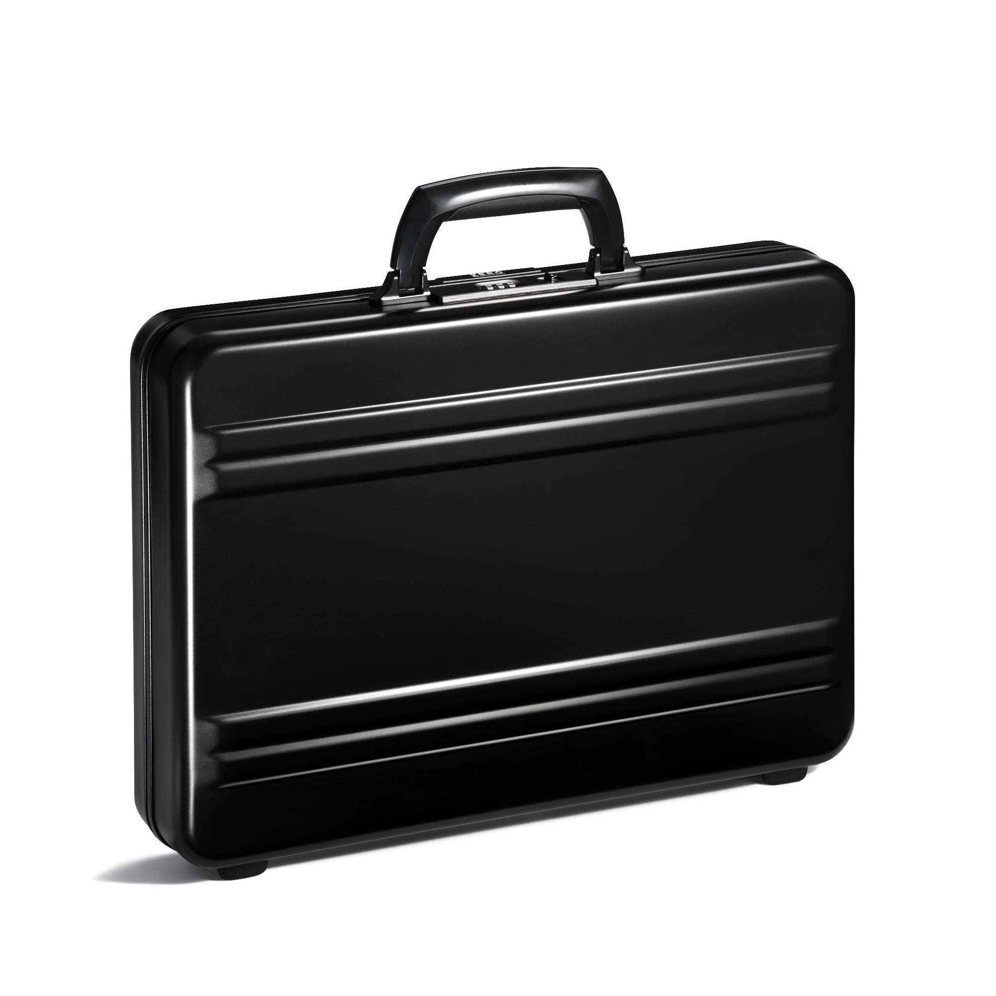 Black briefcase on a white background