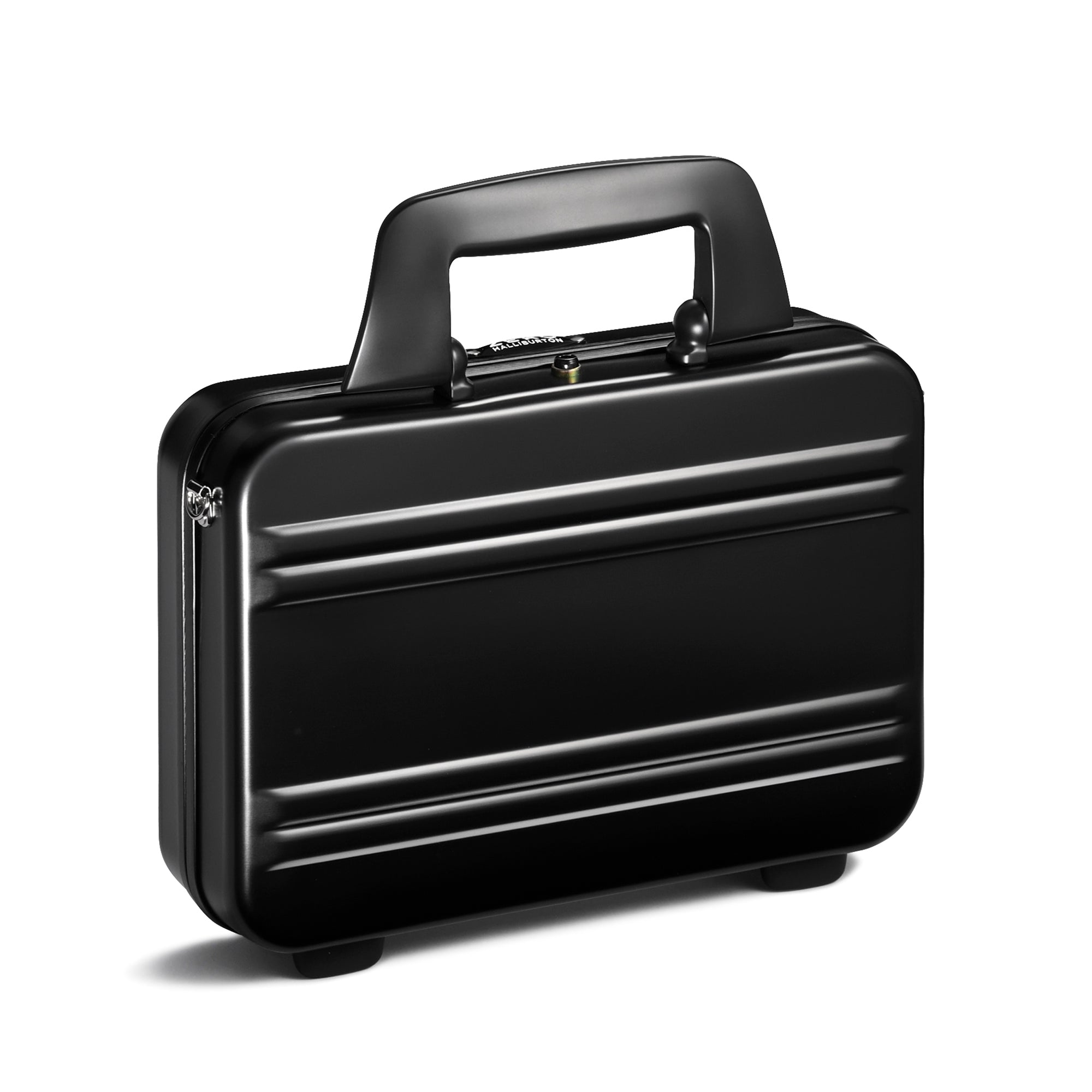 Black briefcase on a white background