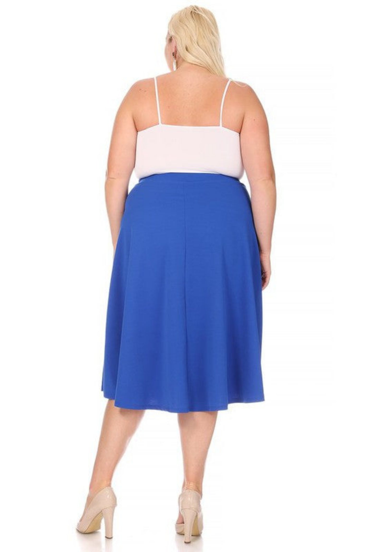 plus size blue skirt