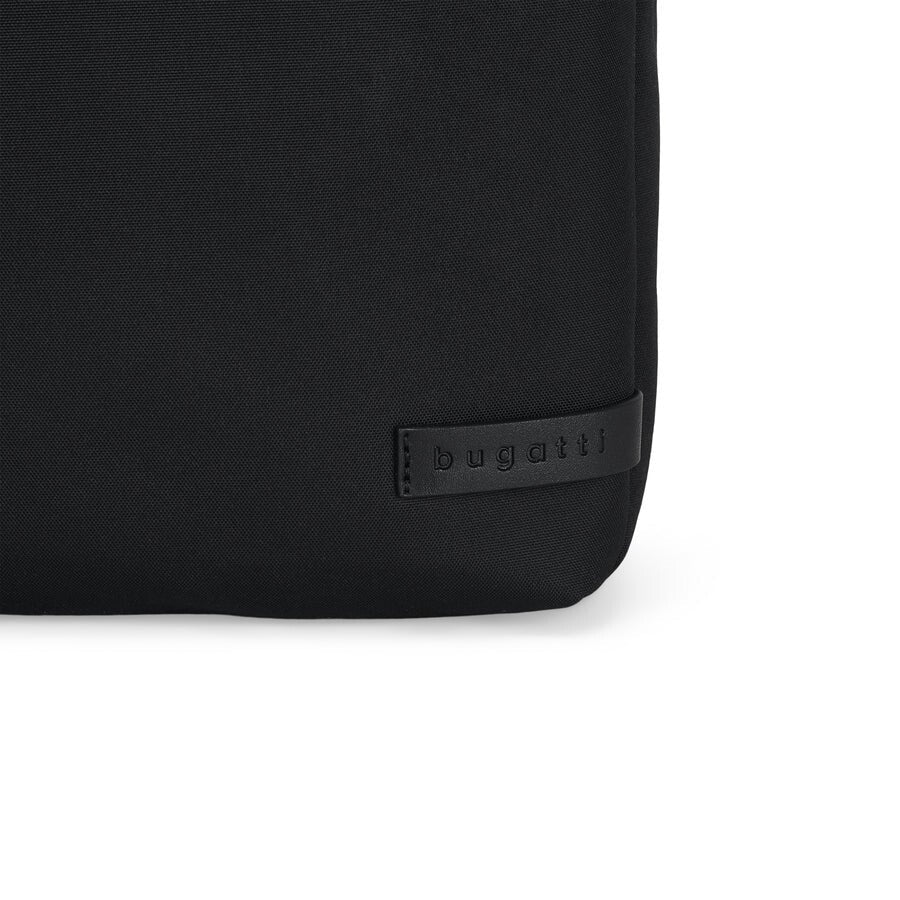 Black bag with 'bugatti' logo on a white background