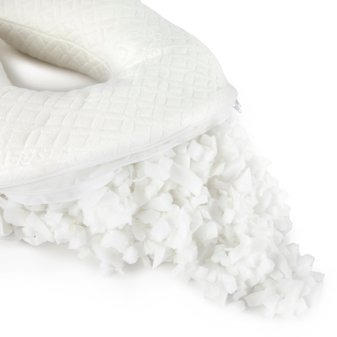 White textured blanket with tassels on a white background