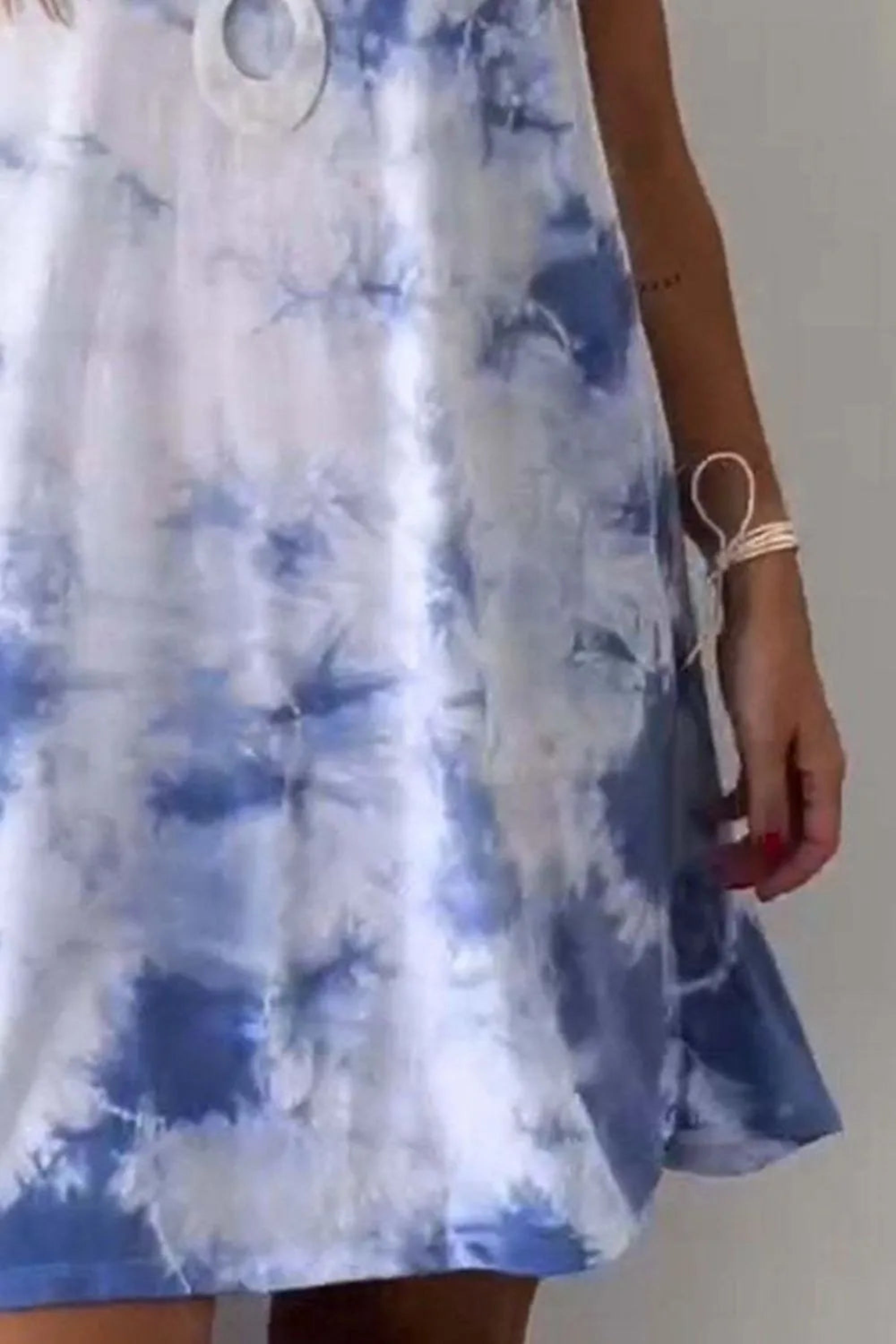 Full Size Tie-Dye Sleeveless Mini Tank Dress