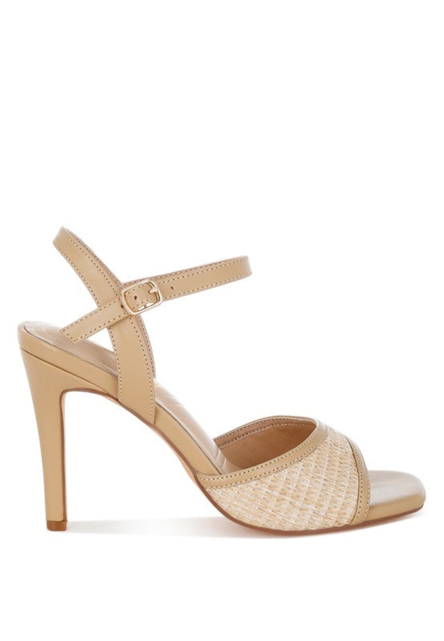 Vilasta Raffia Square Toe Stiletto Heels