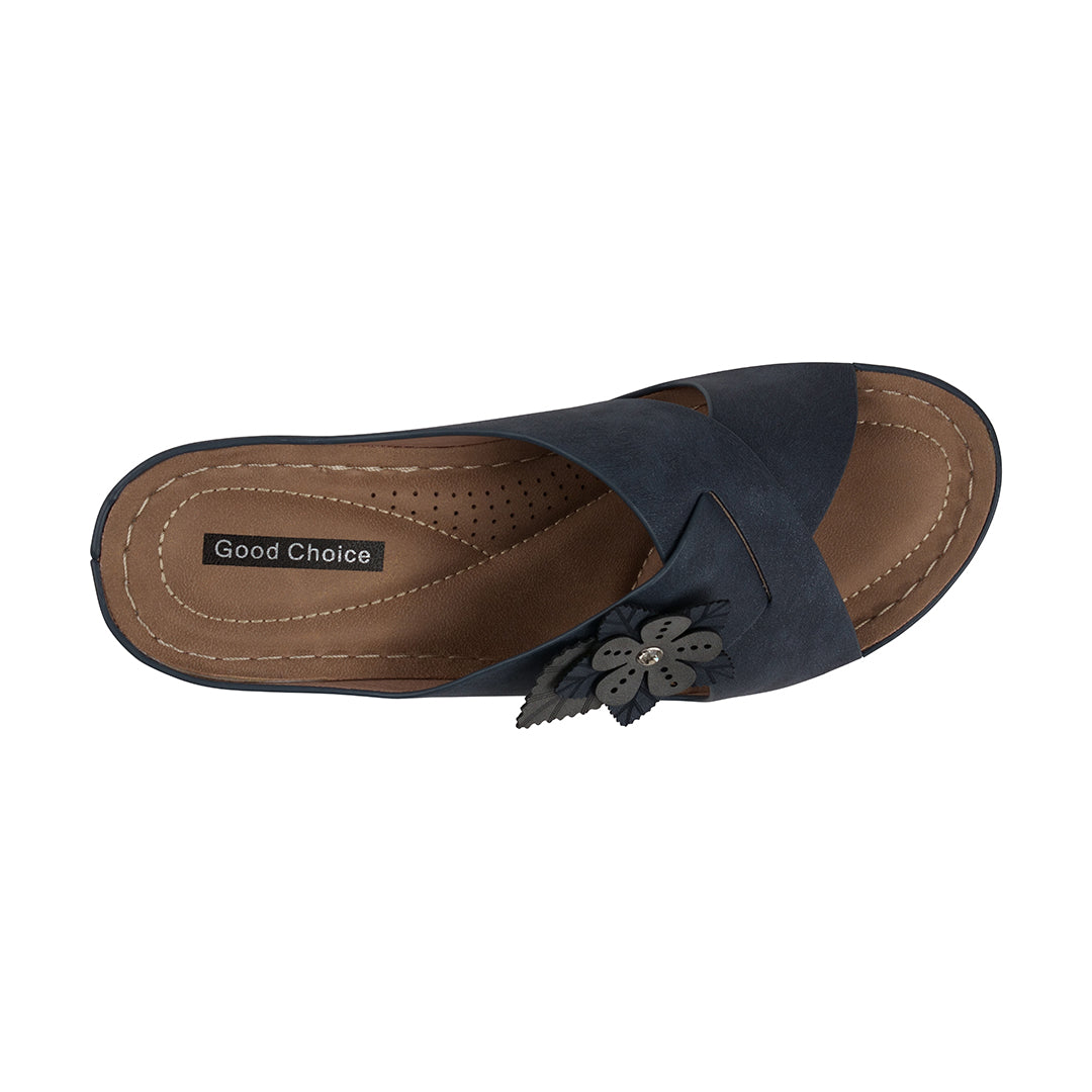 GC Shoes  Selly Navy Wedge Sandal