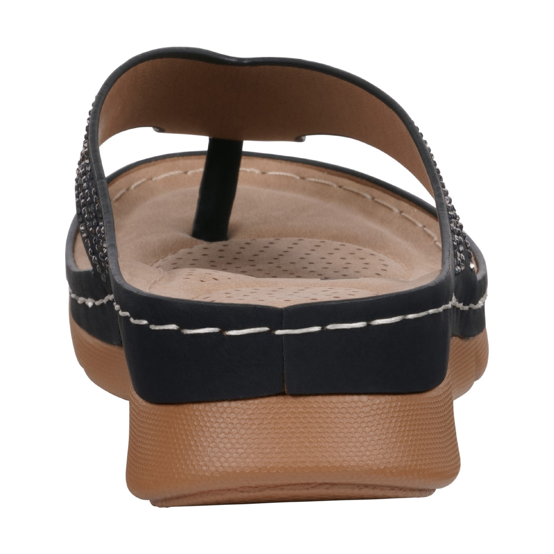 Black and brown sandal on a white background