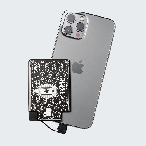 Phone with a portable charger on a white background