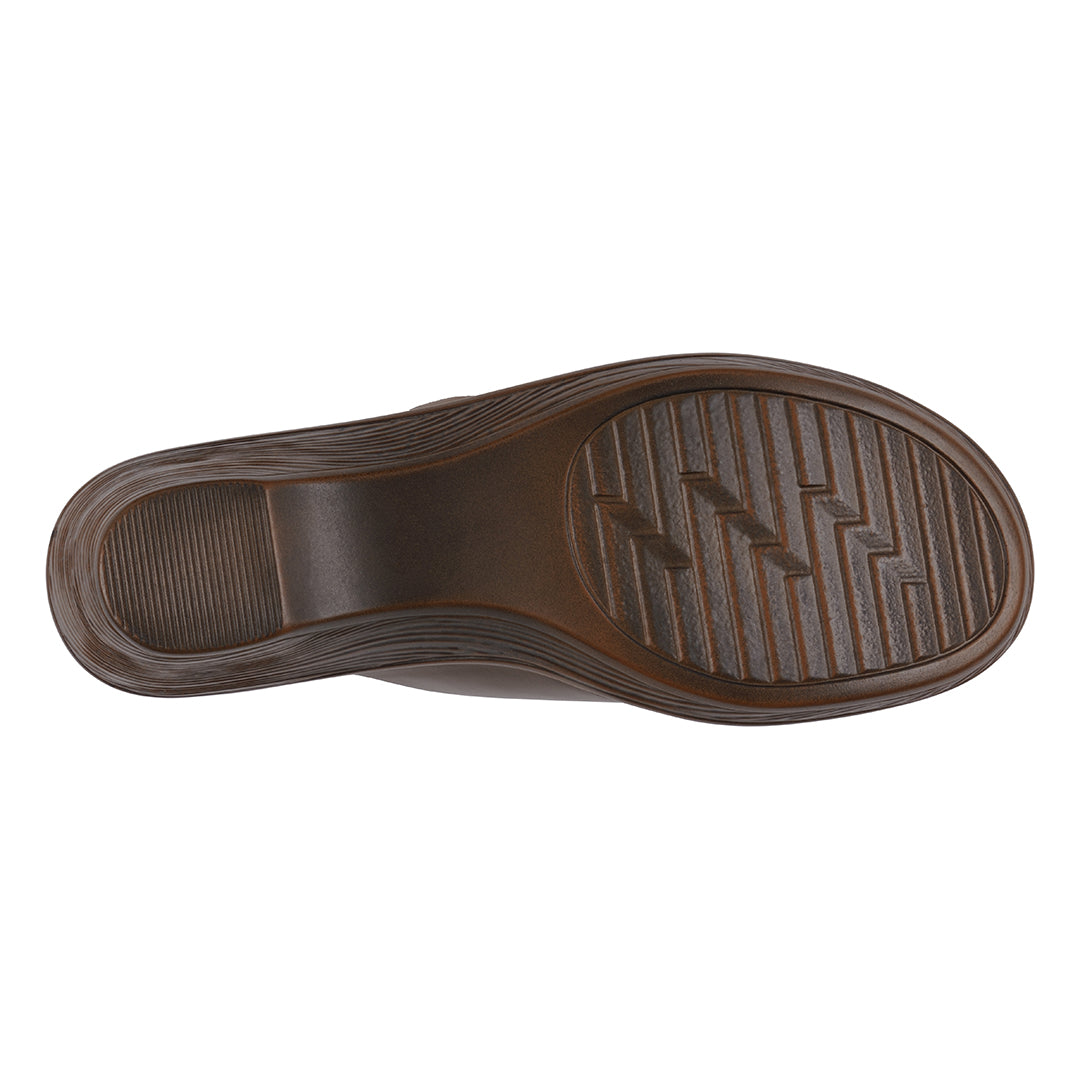 Brown shoe sole on a white background