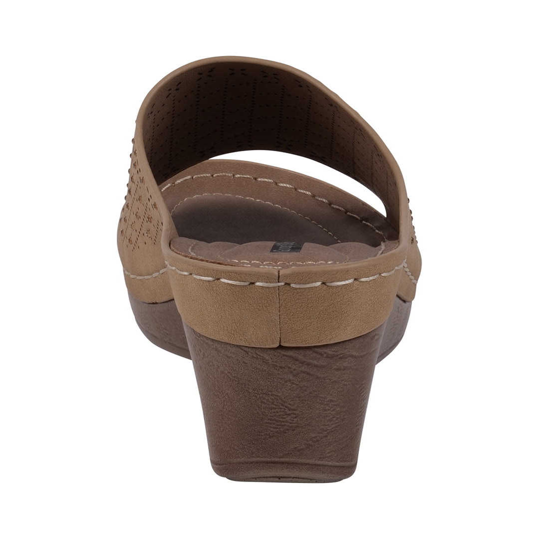 Brown sandal on a white background