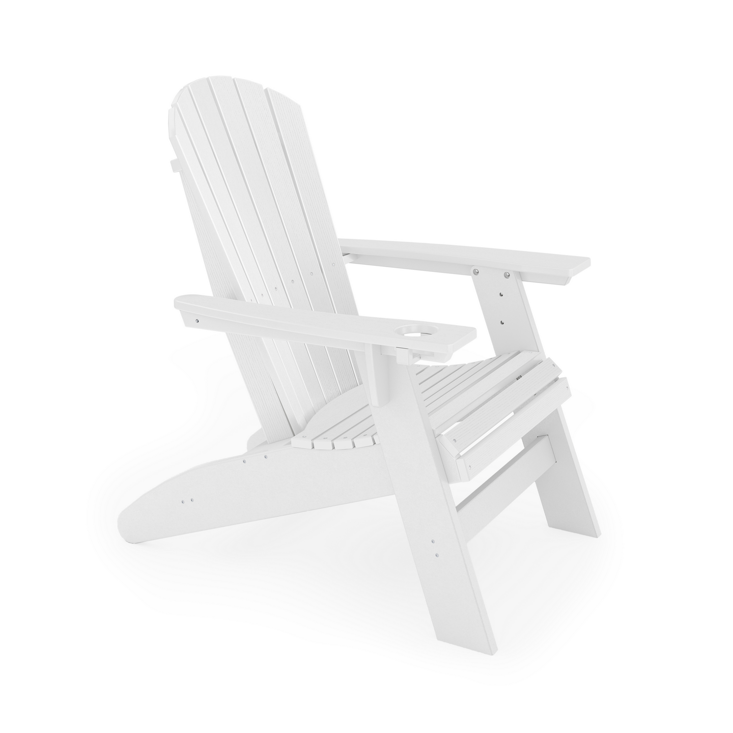 White Adirondack chair on a white background