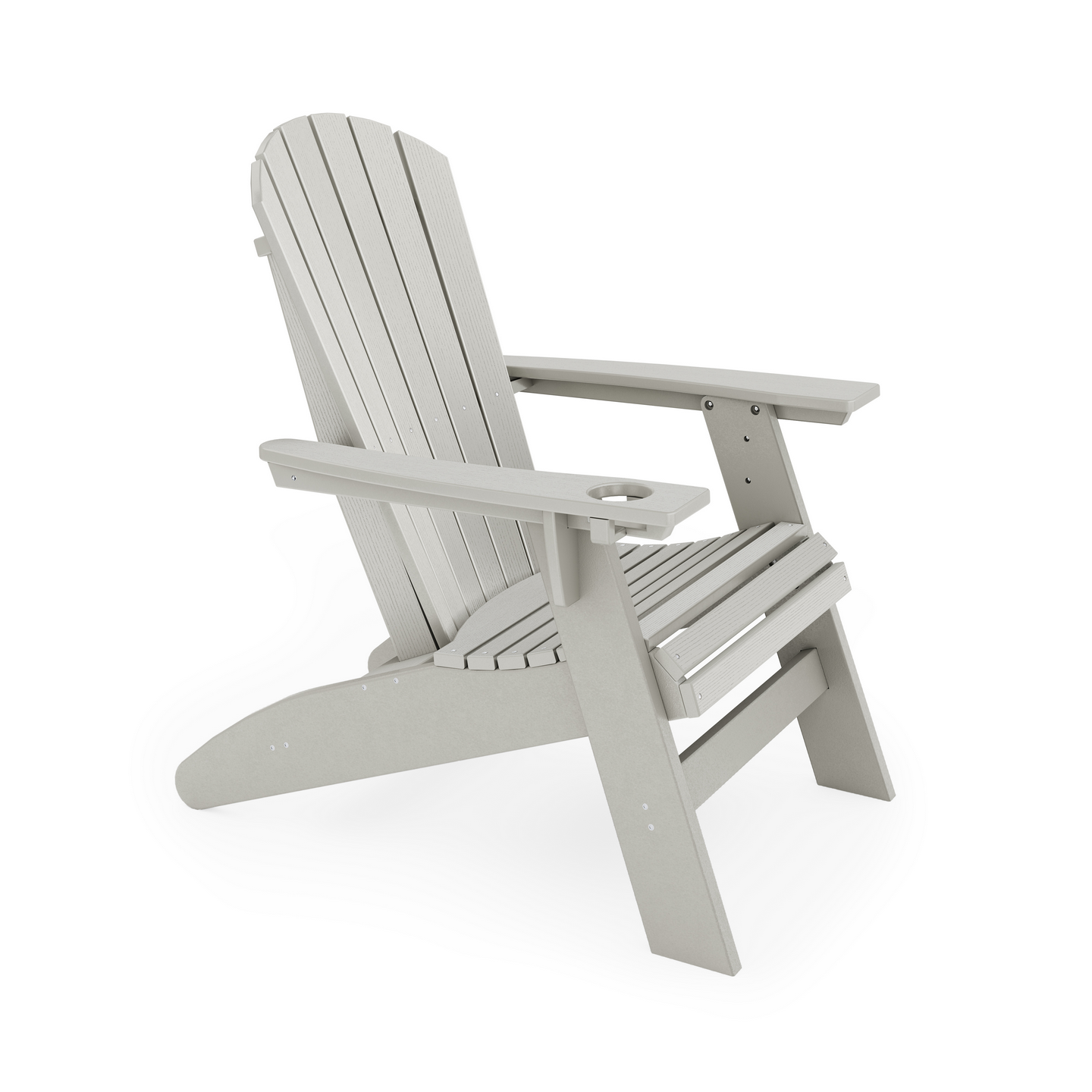 White Adirondack chair on a white background