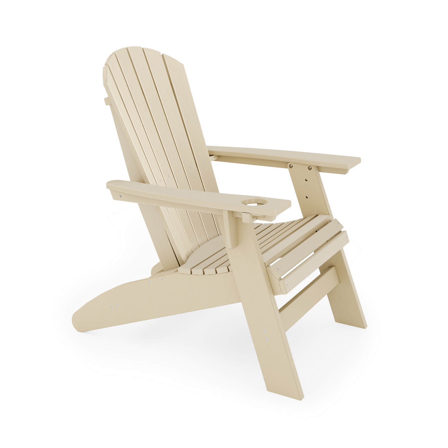 Beige Adirondack chair on a white background