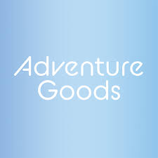 Text 'Adventure Goods' on a blue gradient background