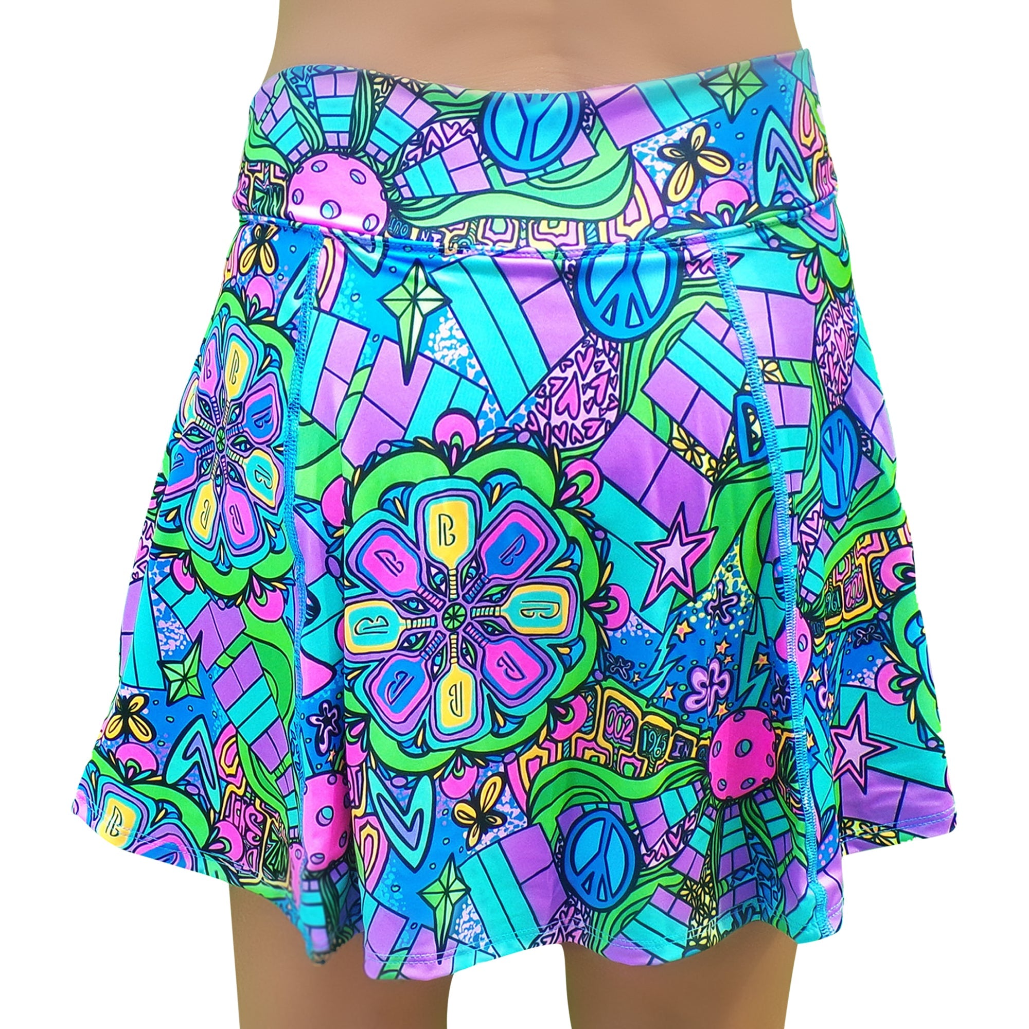 Colorful patterned skirt on a white background