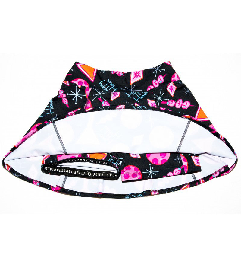 Black headband with pink and white pattern on a white background