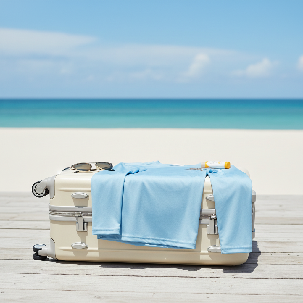Light blue long-sleeve shirt on a white background
