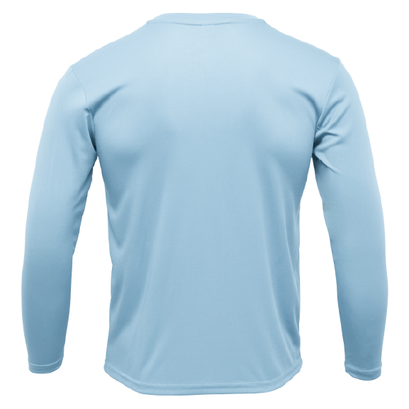 Light blue long-sleeve shirt on a white background