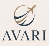Logo of Avari with a stylized globe and airplane, set against a white background.