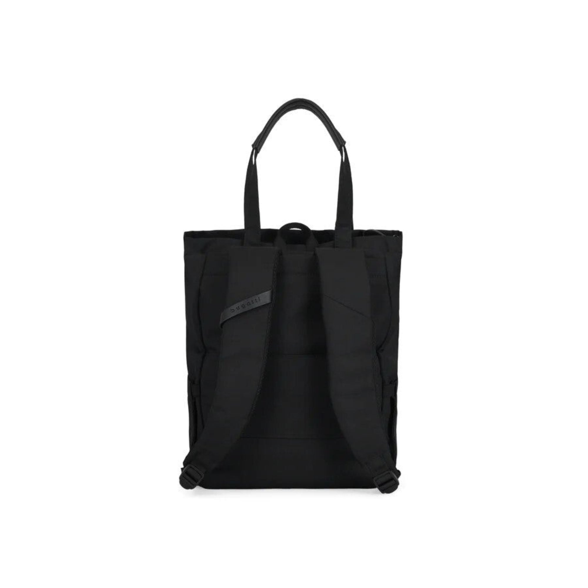 Black backpack on a white background