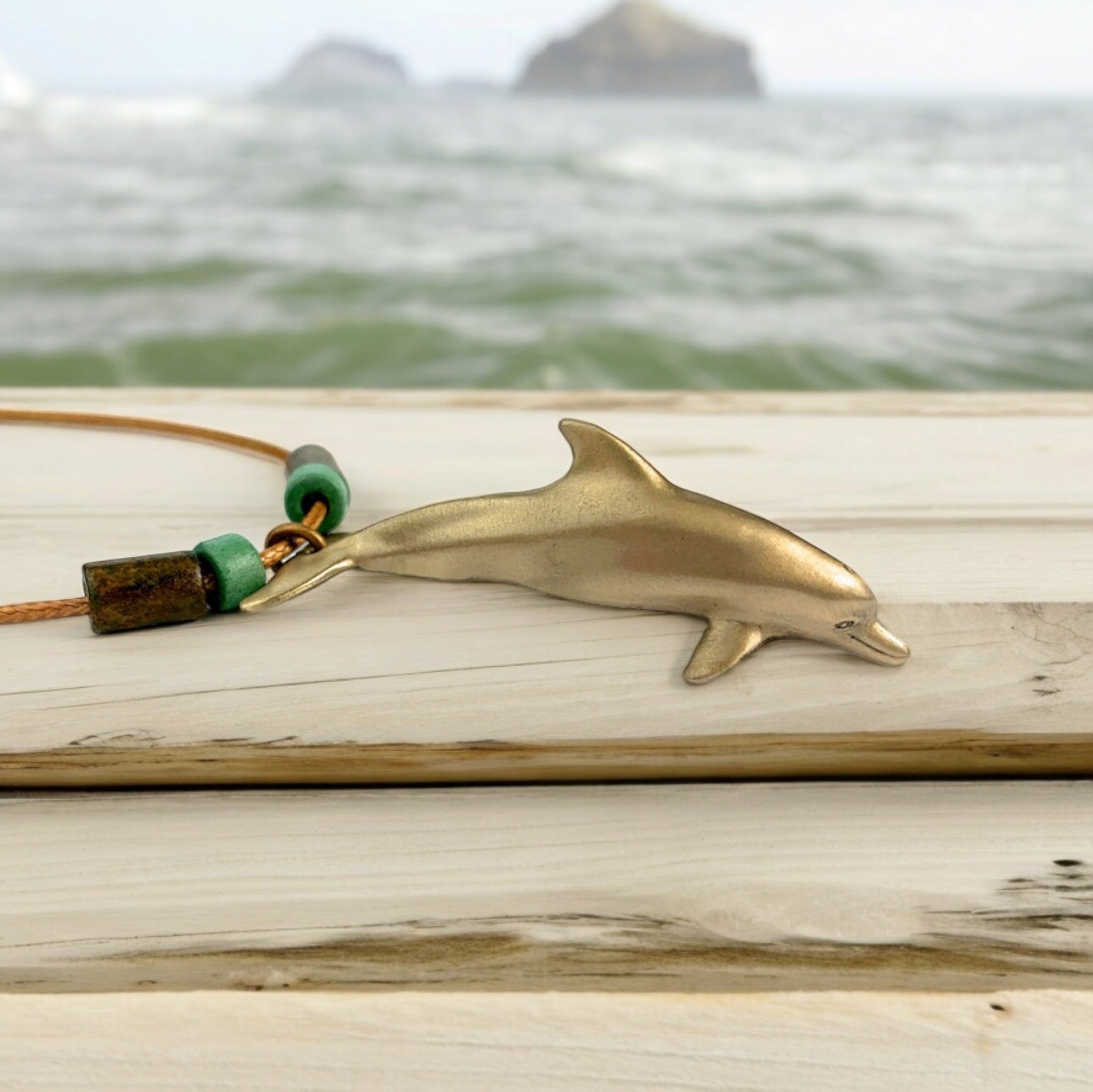 Bronze Dolphin Pendant Necklace