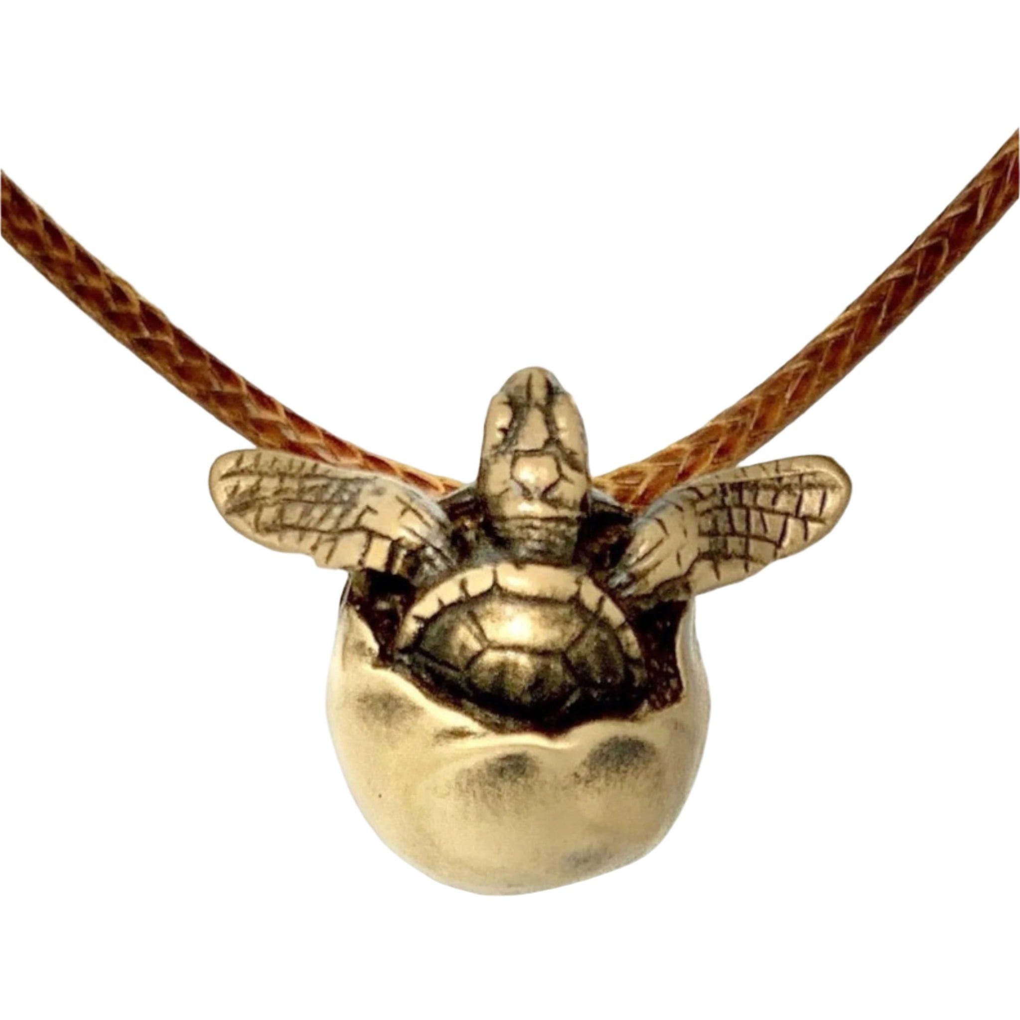 Baby Sea Turtle Necklace Antique Bronze
