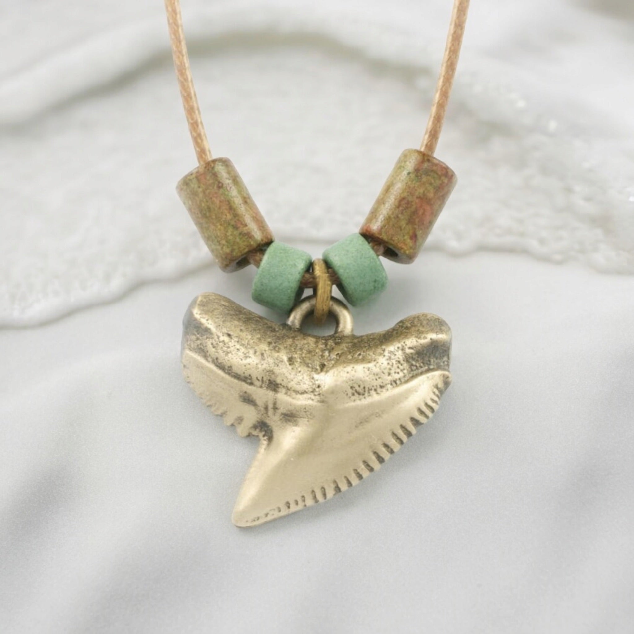Bronze Shark Tooth Necklace for Men and Women