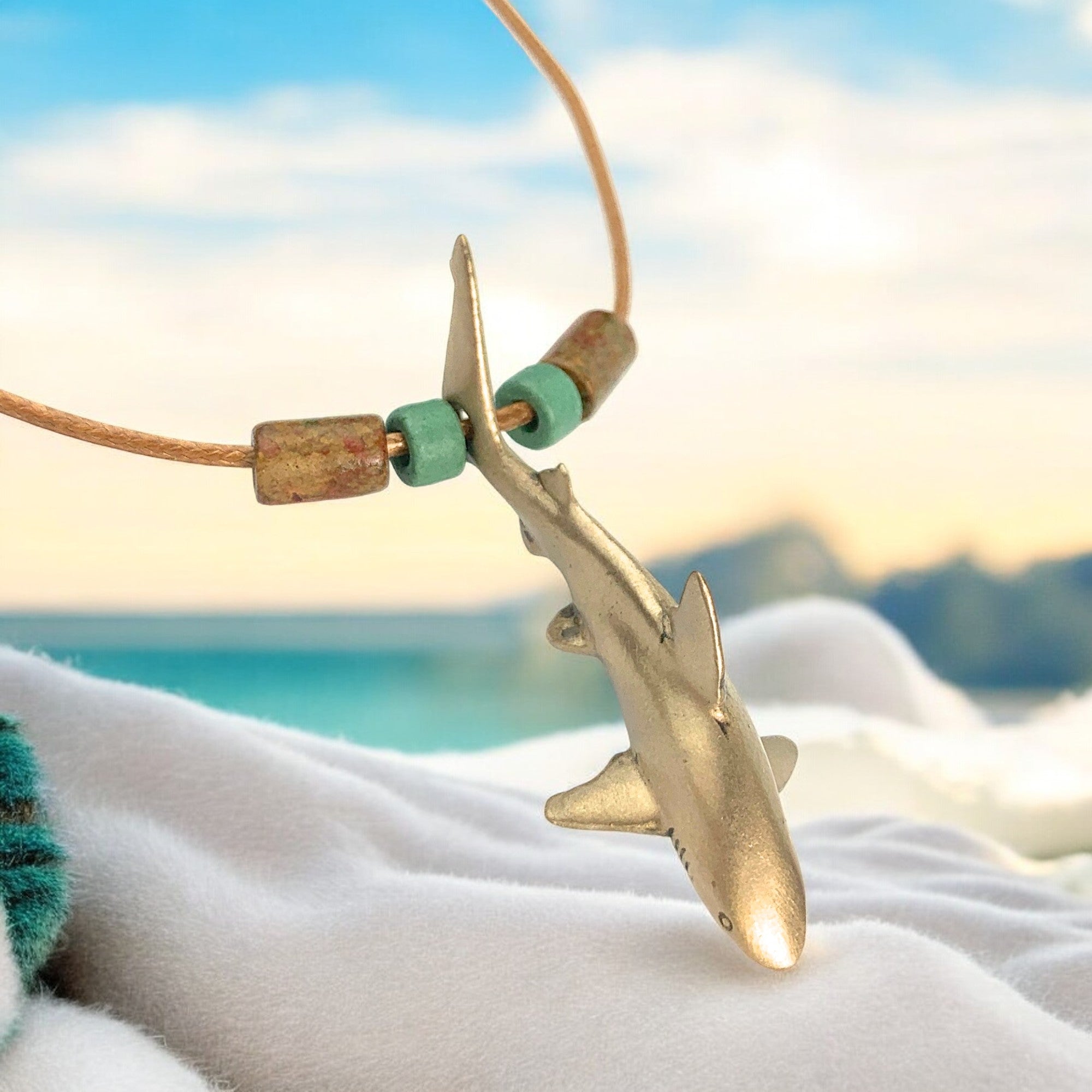 Shark Necklace for Men and Women Bronze