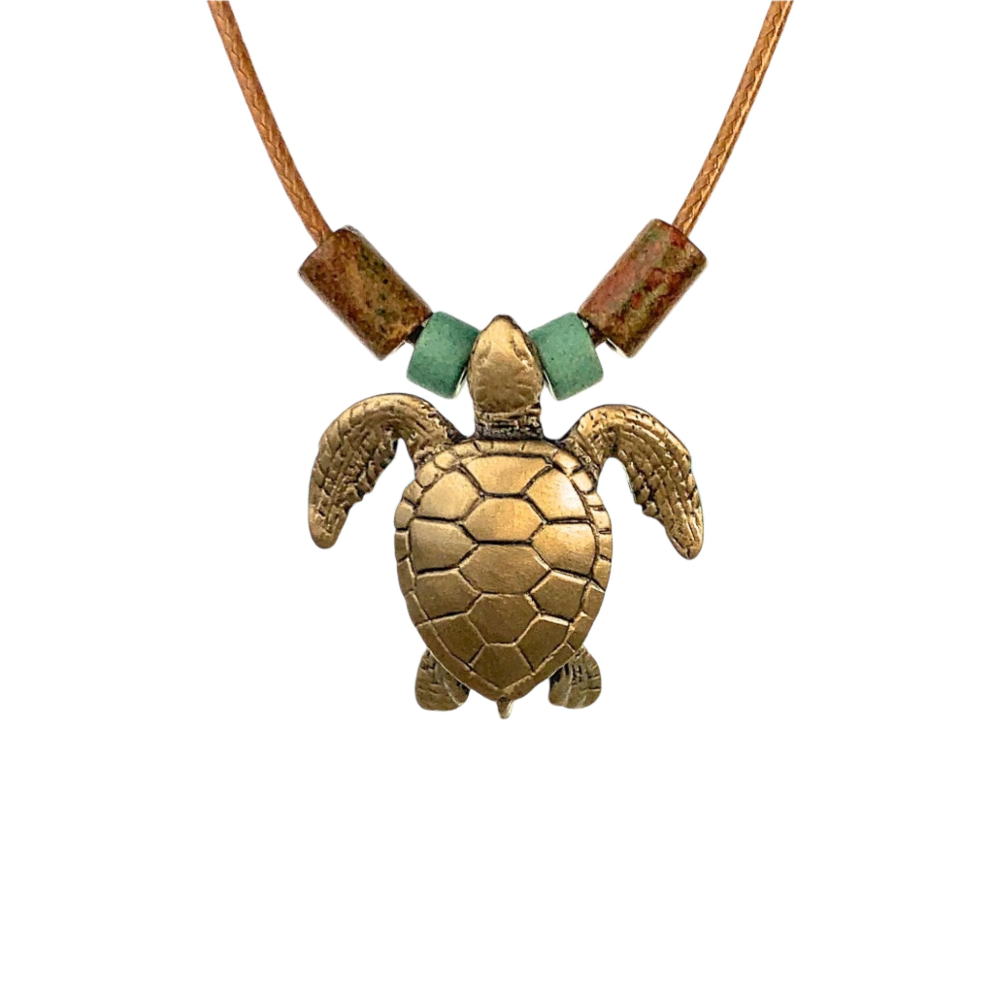 Sea Turtle Necklace Bronze Pendant