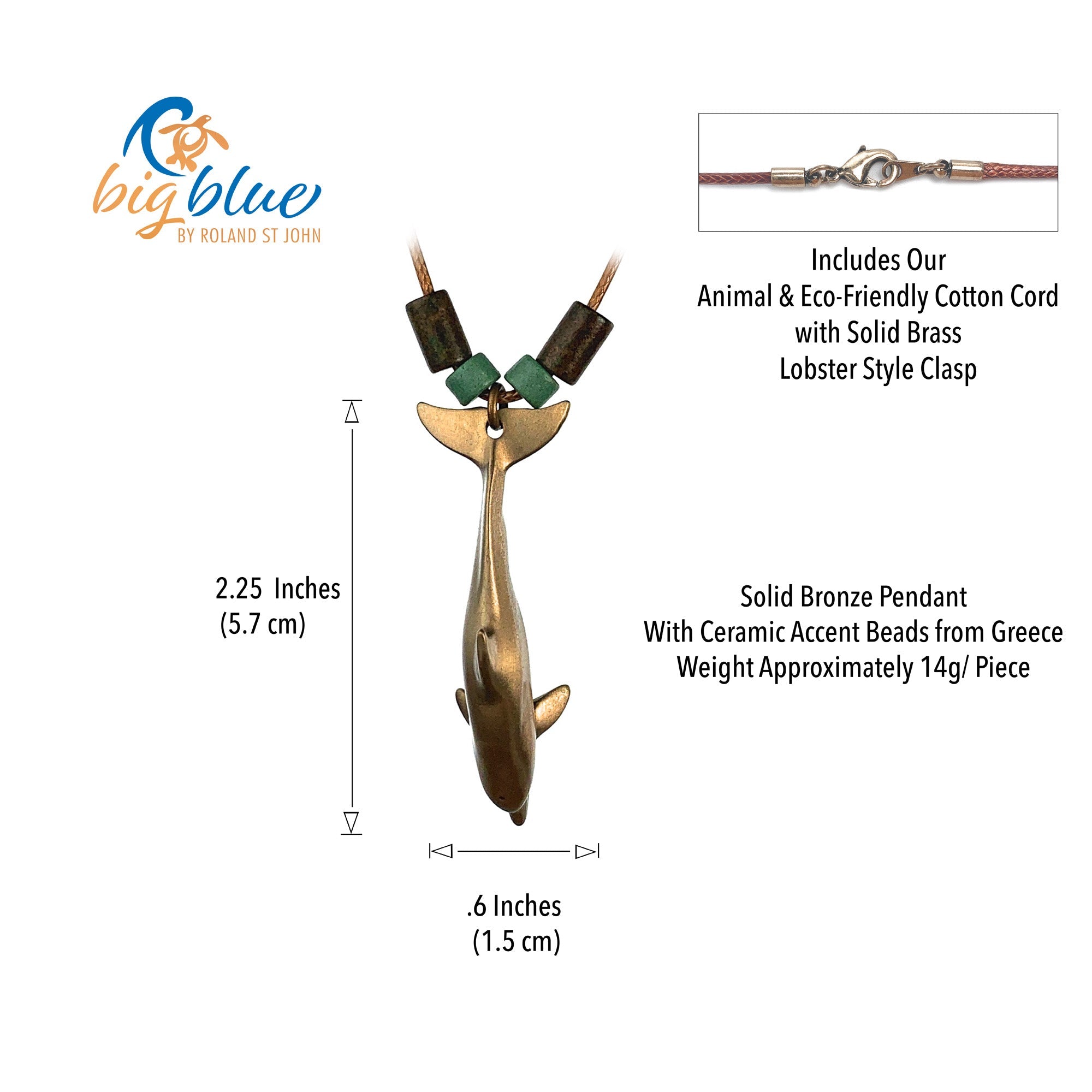 Bronze Dolphin Pendant Necklace