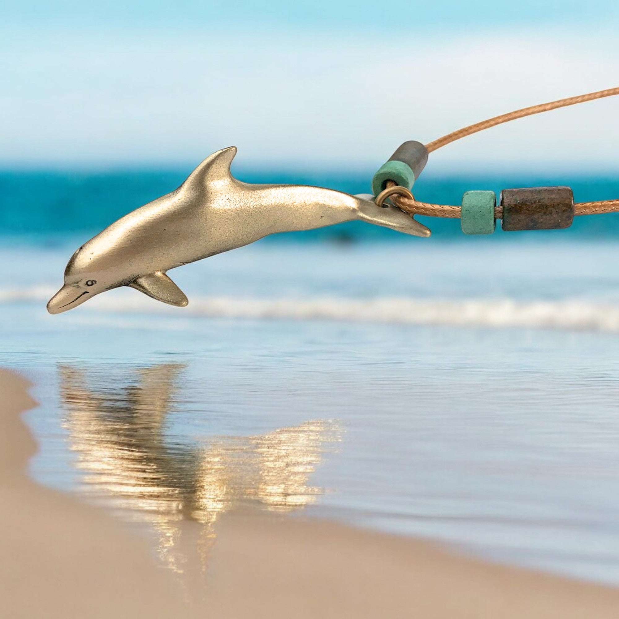 Bronze Dolphin Pendant Necklace