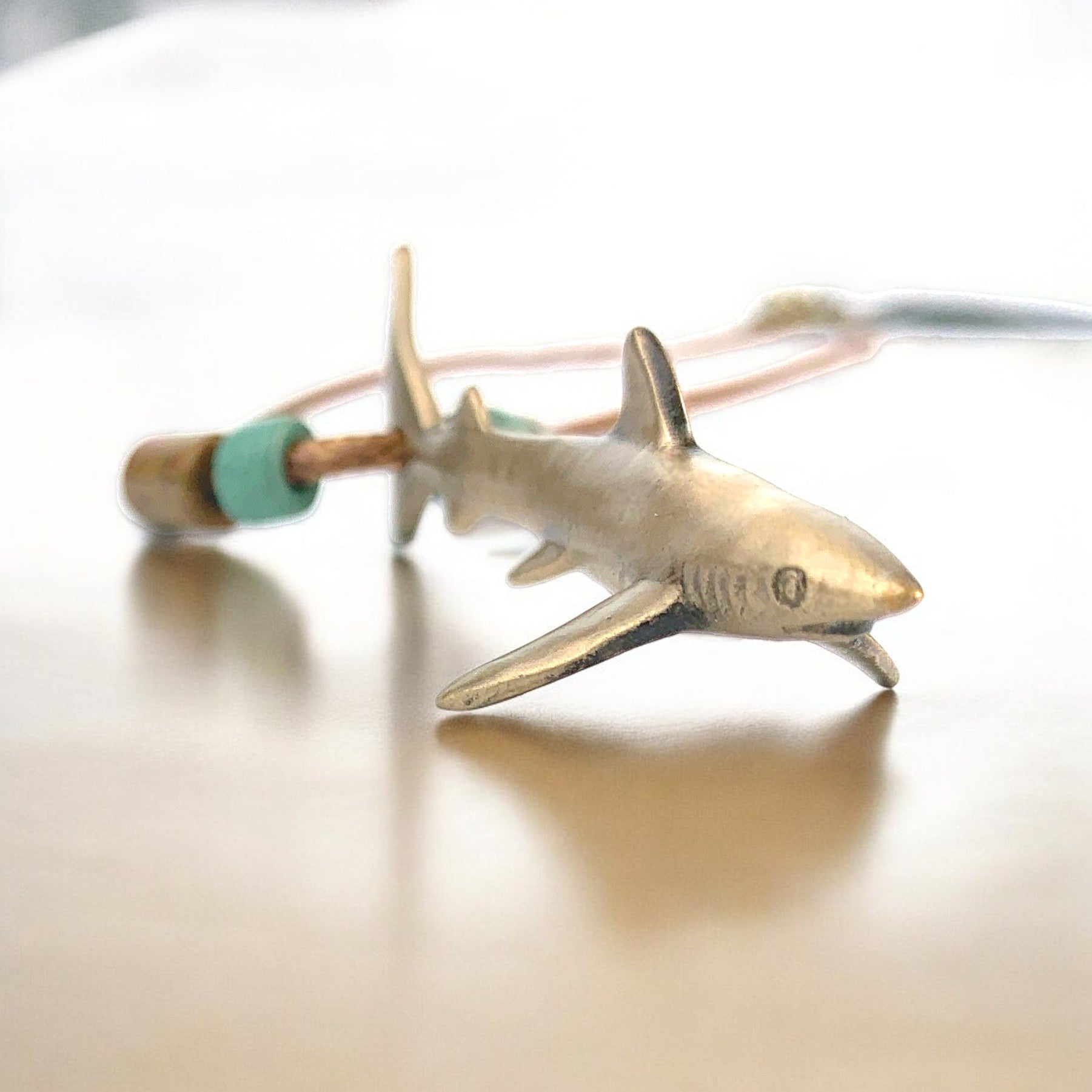 Bronze Blue Shark Pendant Necklace