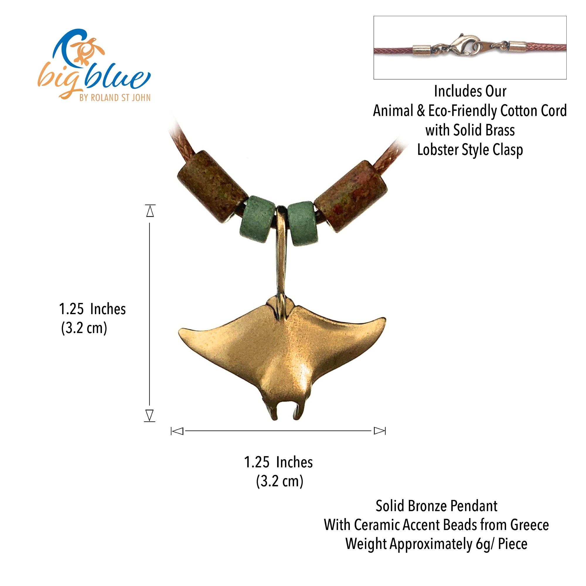 Stingray Necklace Antique Bronze