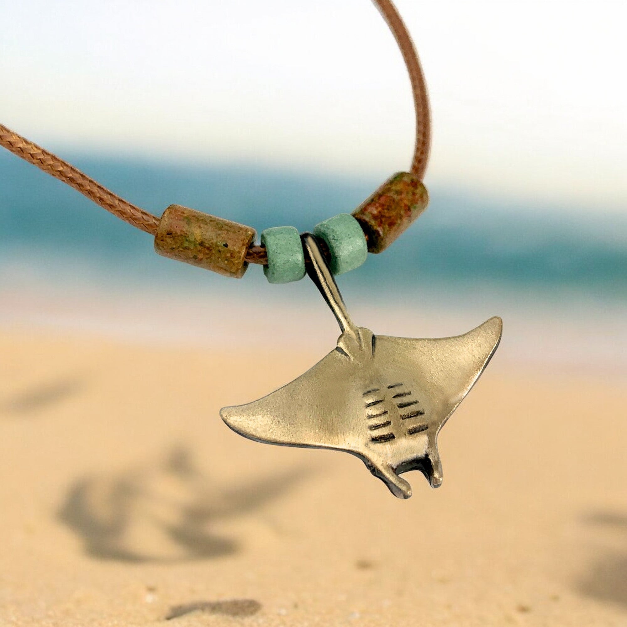 Stingray Necklace Antique Bronze