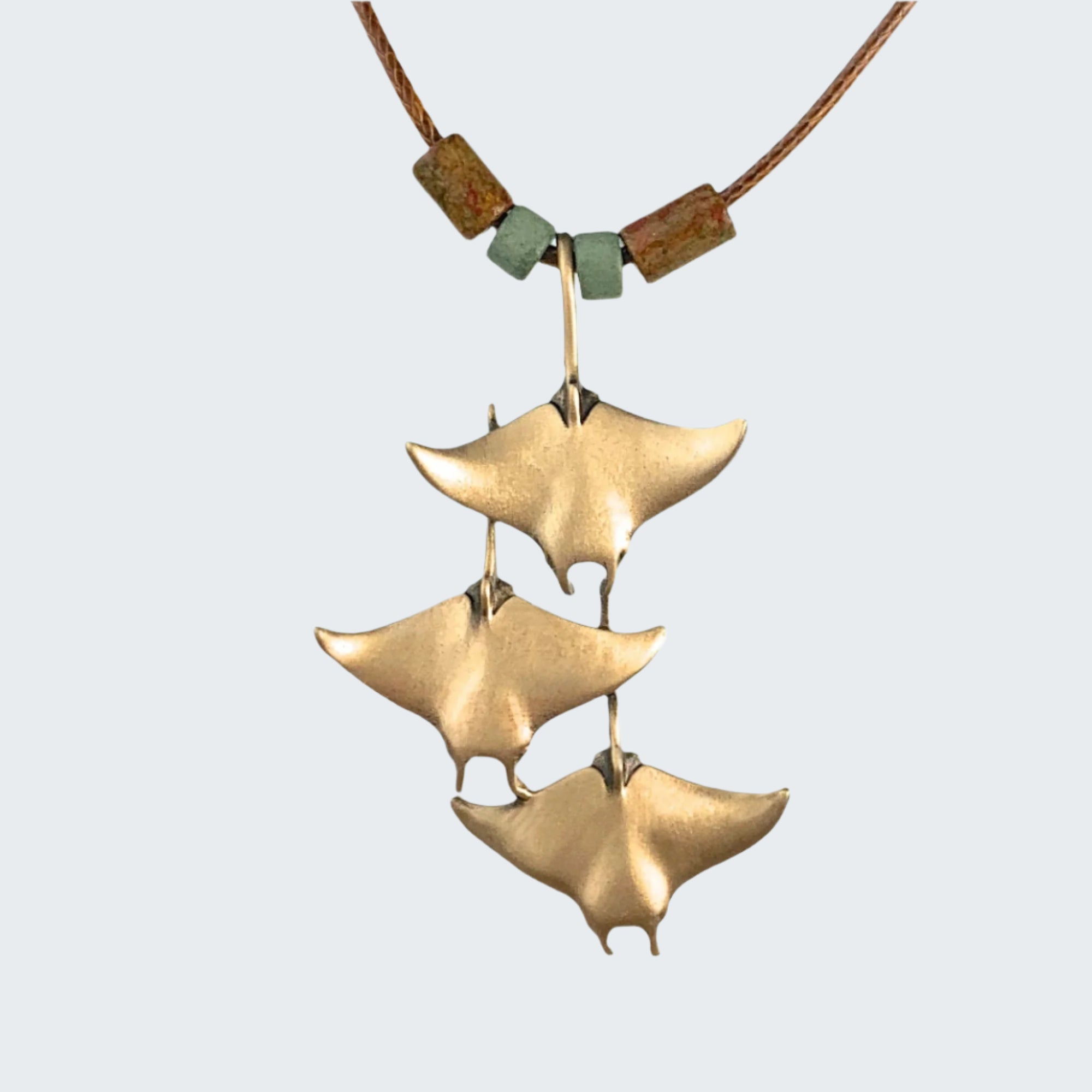Manta Ray Antique Bronze Necklace