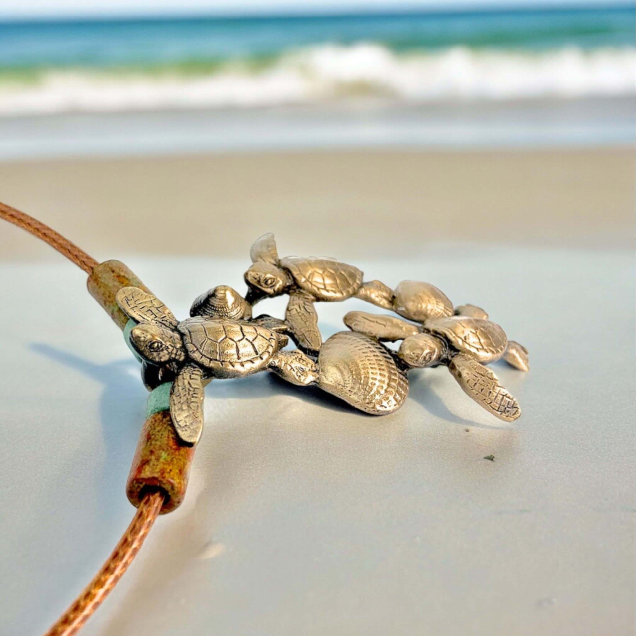 Turtle Necklace for Women Antique Bronze