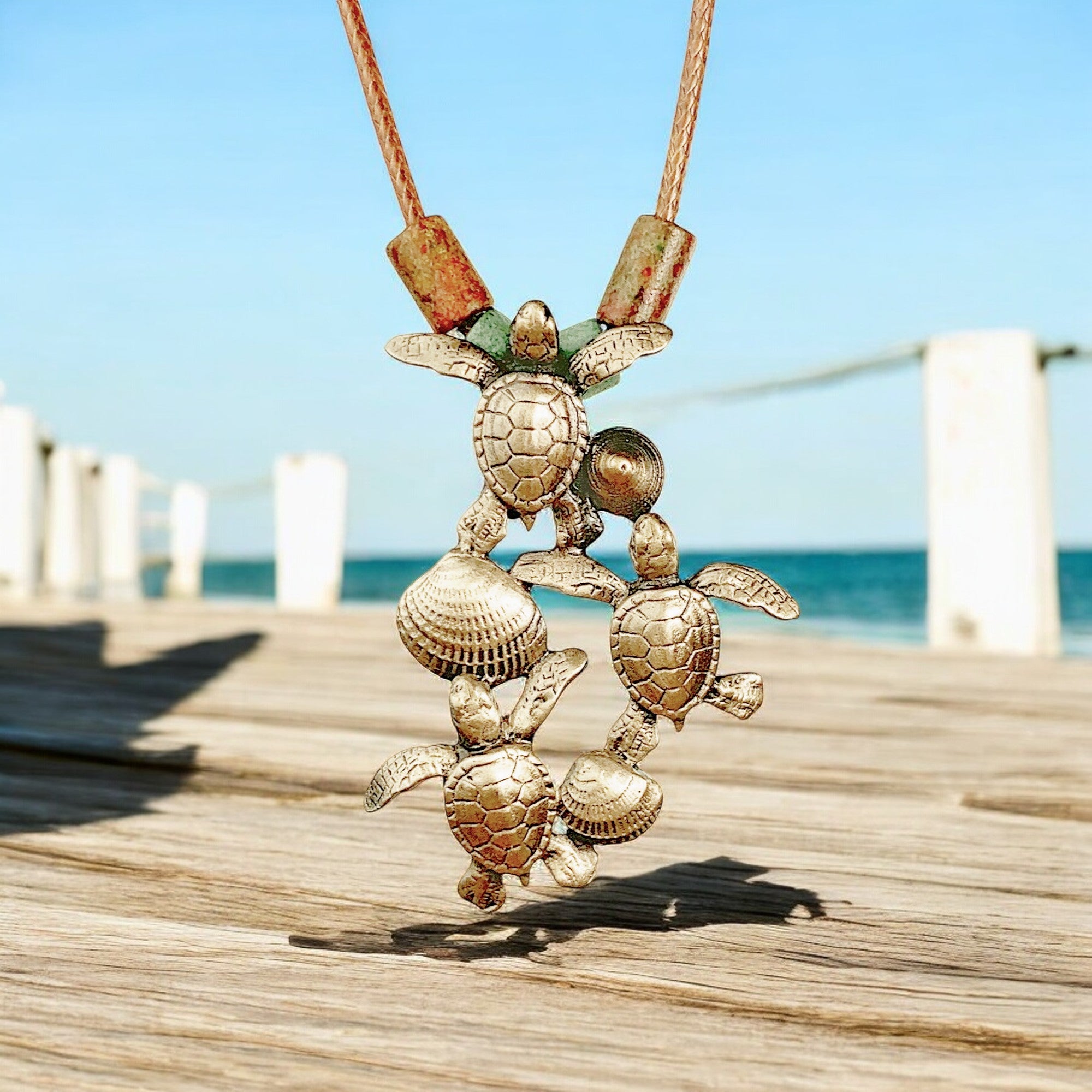 Turtle Necklace for Women Antique Bronze