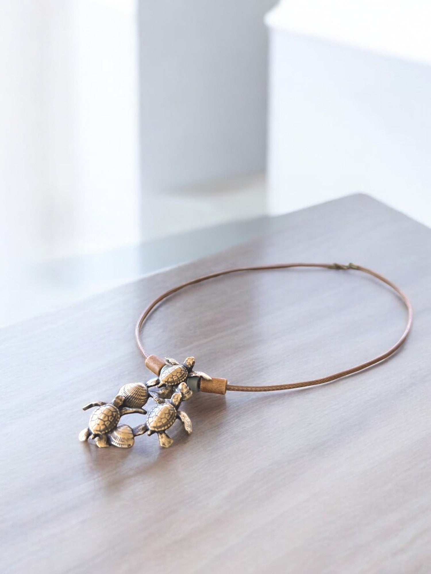 Turtle Necklace for Women Antique Bronze